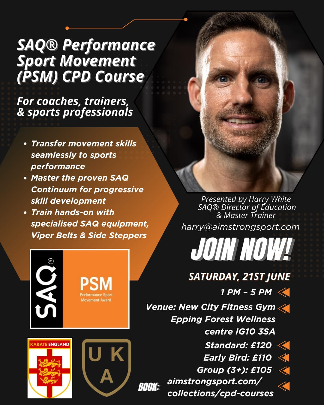 SAQ Performance Sport Movement (PSM) CPD Course - June 21st 2025